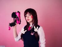 Caticorn Play. D.Va. Overwatch. Schoolgirl (15 pictures)