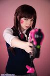 Caticorn Play. D.Va. Overwatch. Schoolgirl (15 pictures)